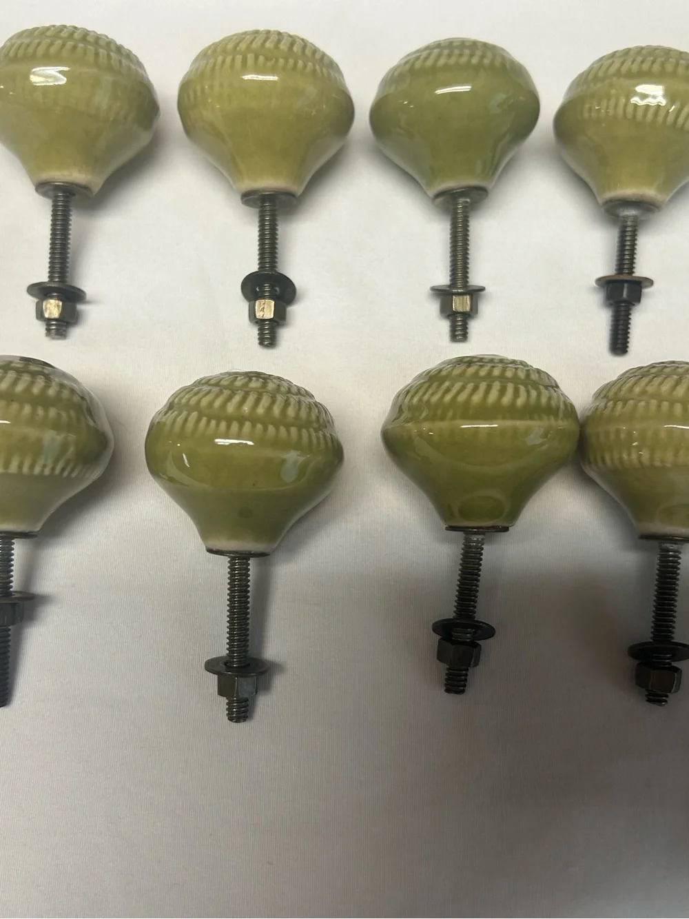 Pier 1 Imports Ceramic Green Drawer Knobs Set of 8